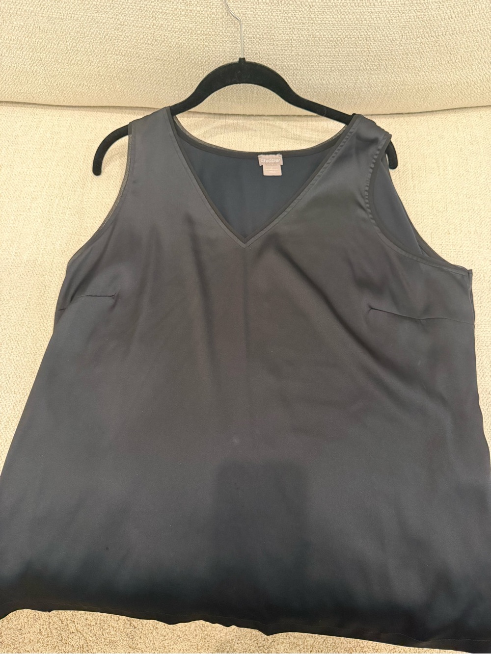 Chico's Black V-Neck Sleeveless Tank Top